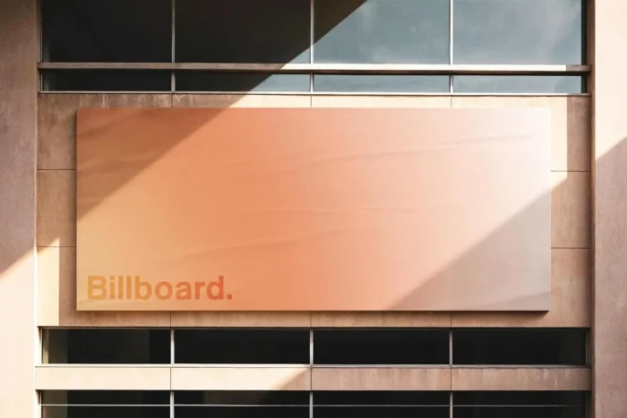 Free Glued Building Billboard Mockup PSDT