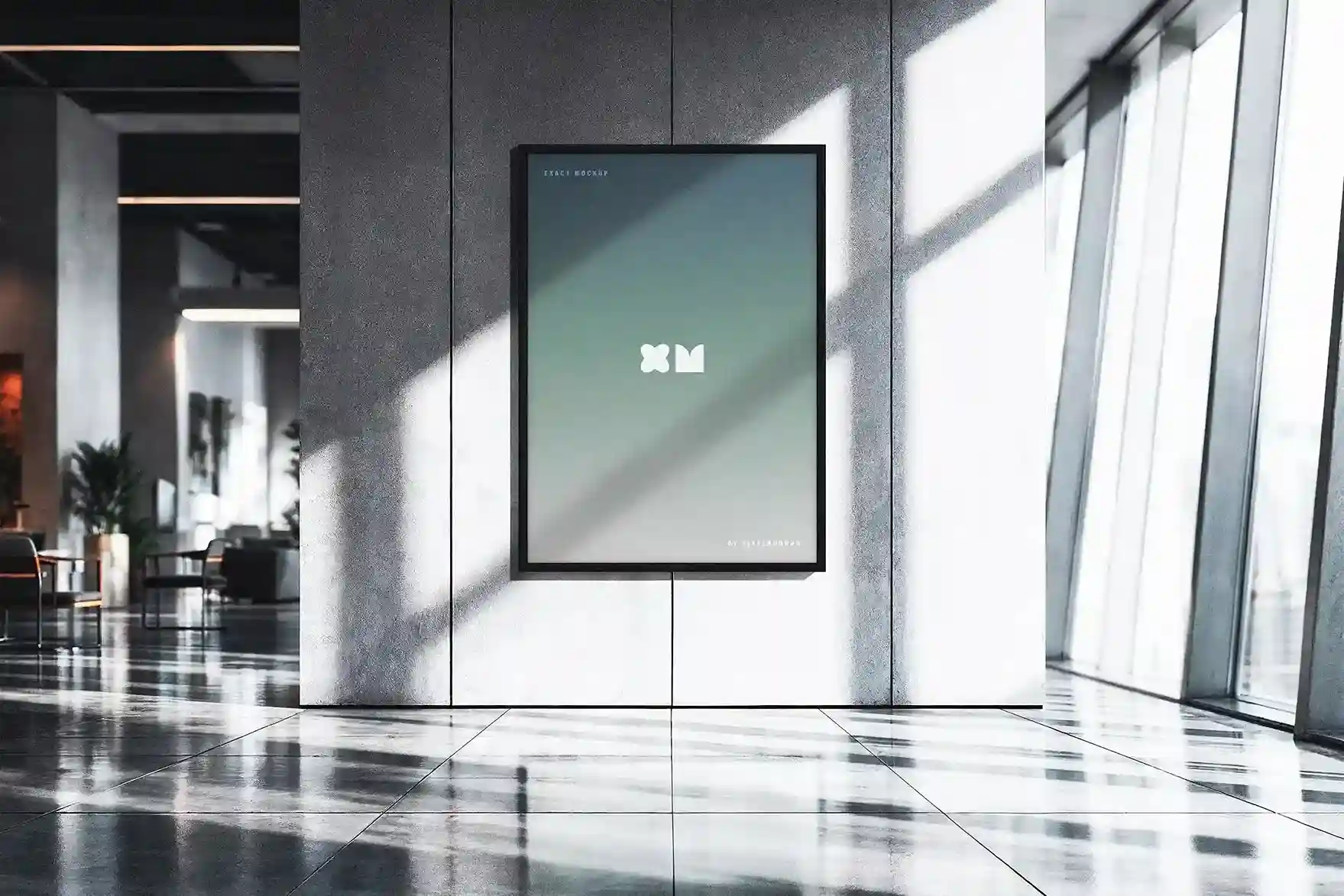 Free Office Poster Mockup PSDT