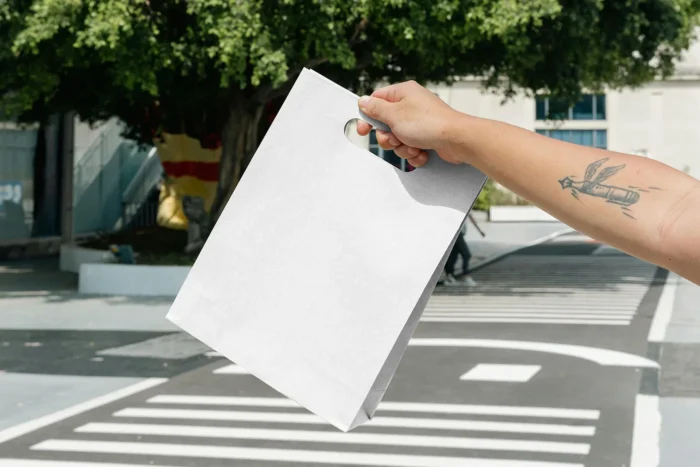 Free Paper Bag in Hand Mockup PSD