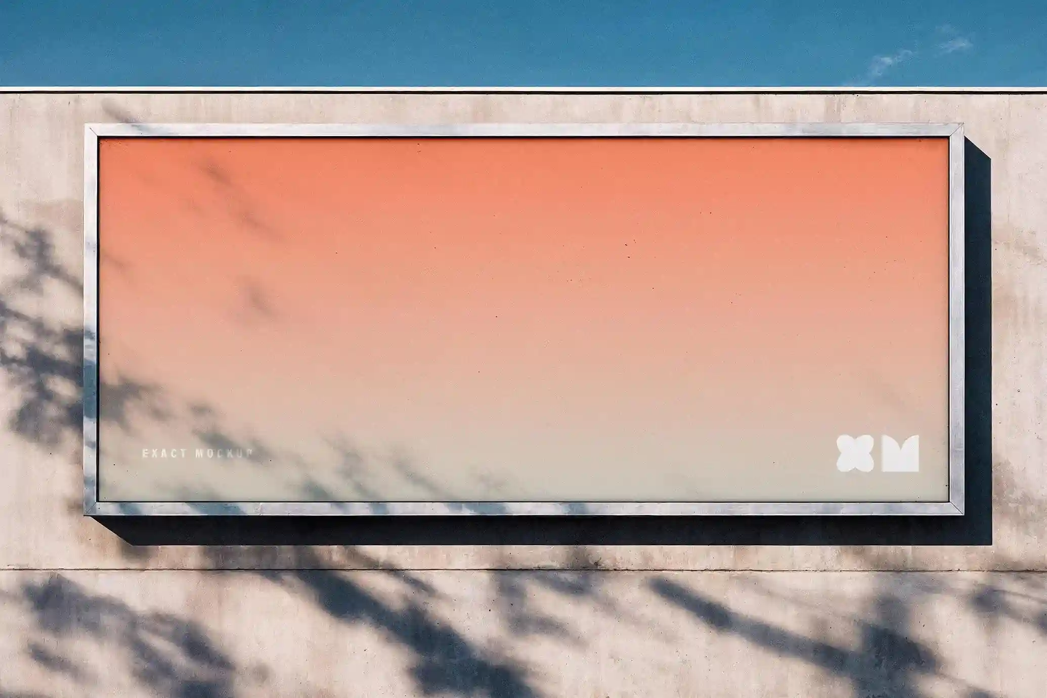 Free Realistic Outdoor Wall Billboard Mockup PSDT