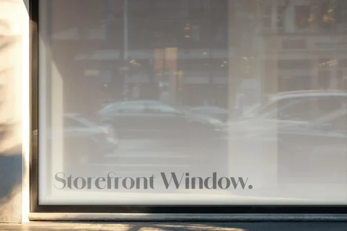 Free Storefront Window Sticker Mockup PSD