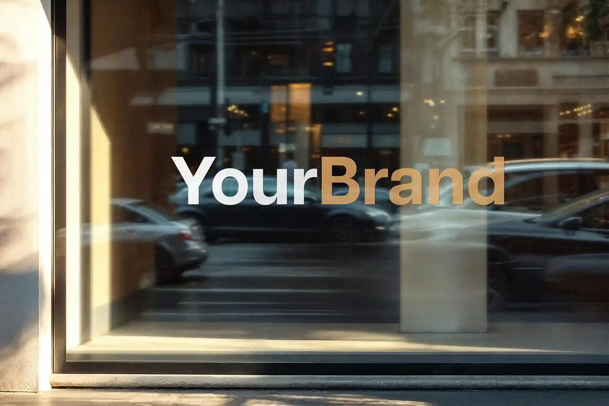 Free Storefront Window Sticker Mockup