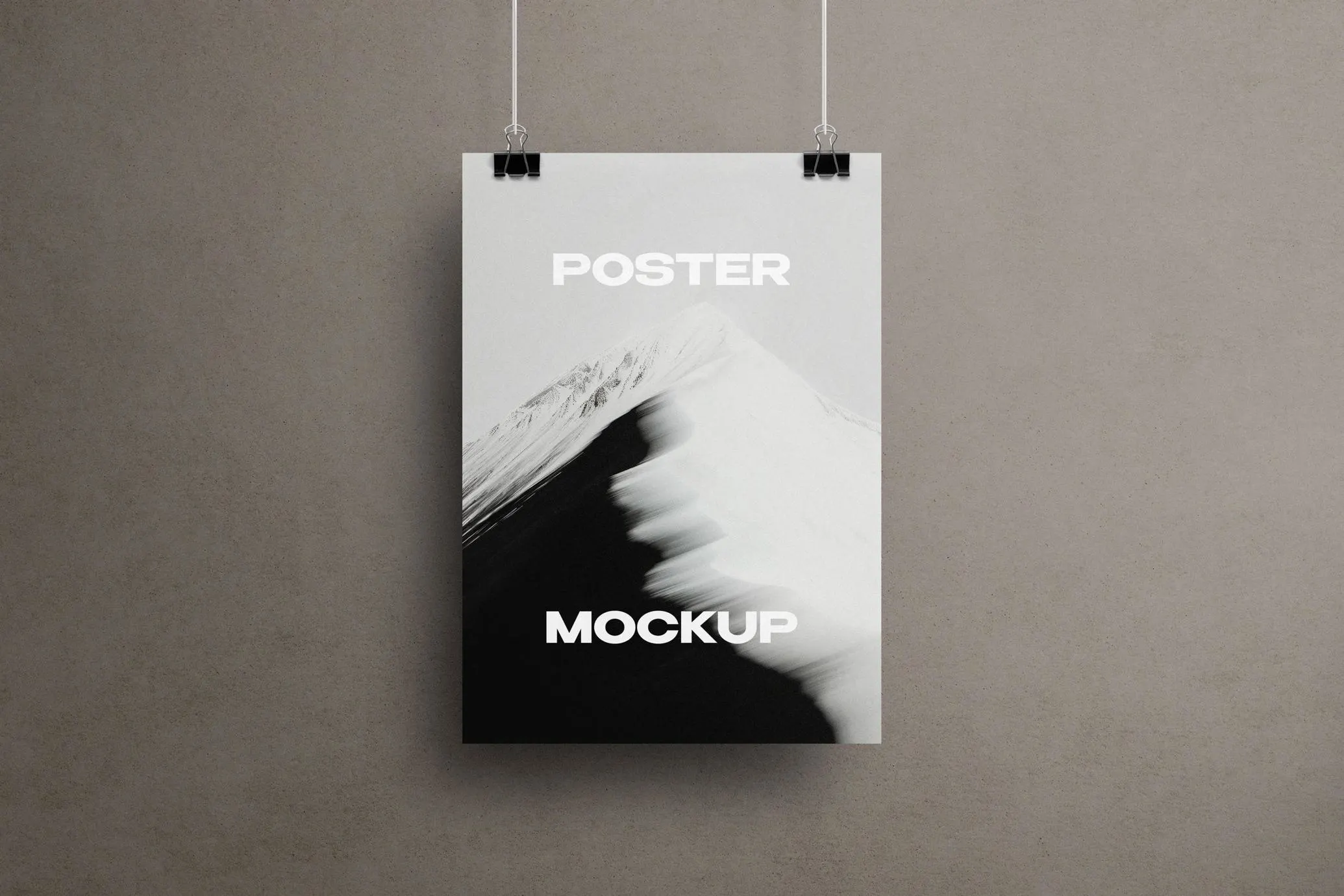 Free Vertical Clipped Poster Mockup PSD1