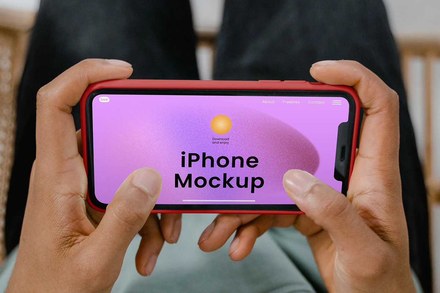 Horizontal iPhone Screen Mockup
