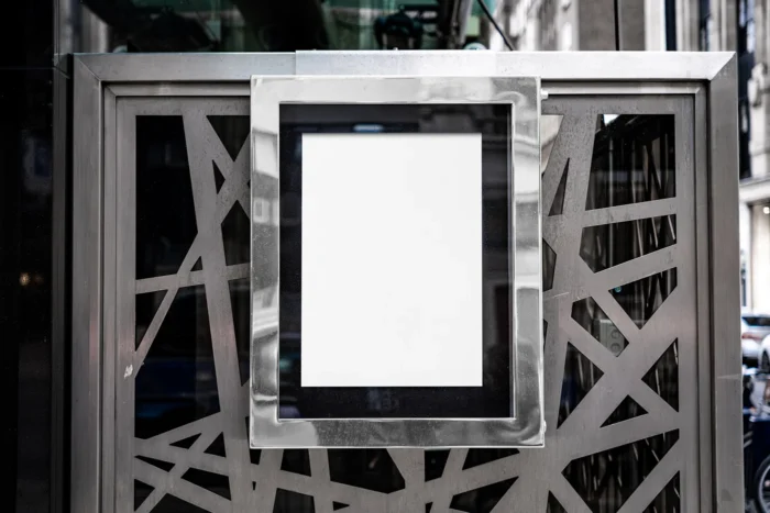 Free Menu Card Mockup on Metal Fence PSD