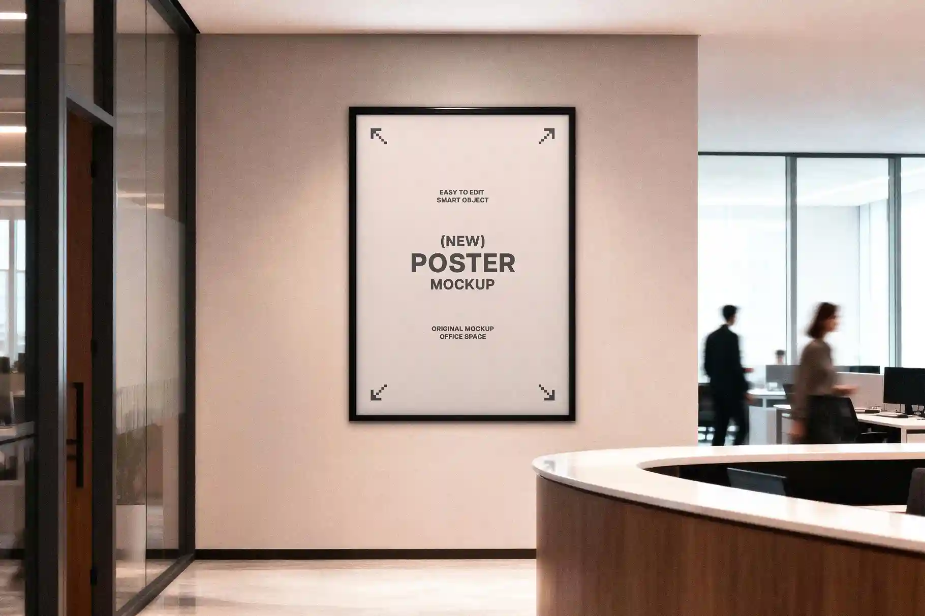Free 1Framed Office Poster Mockup PSD