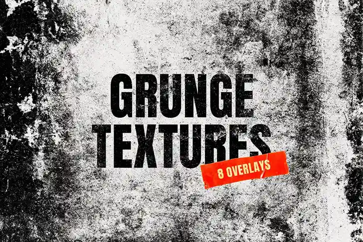 Free 8 Grunge Texture Overlays Set