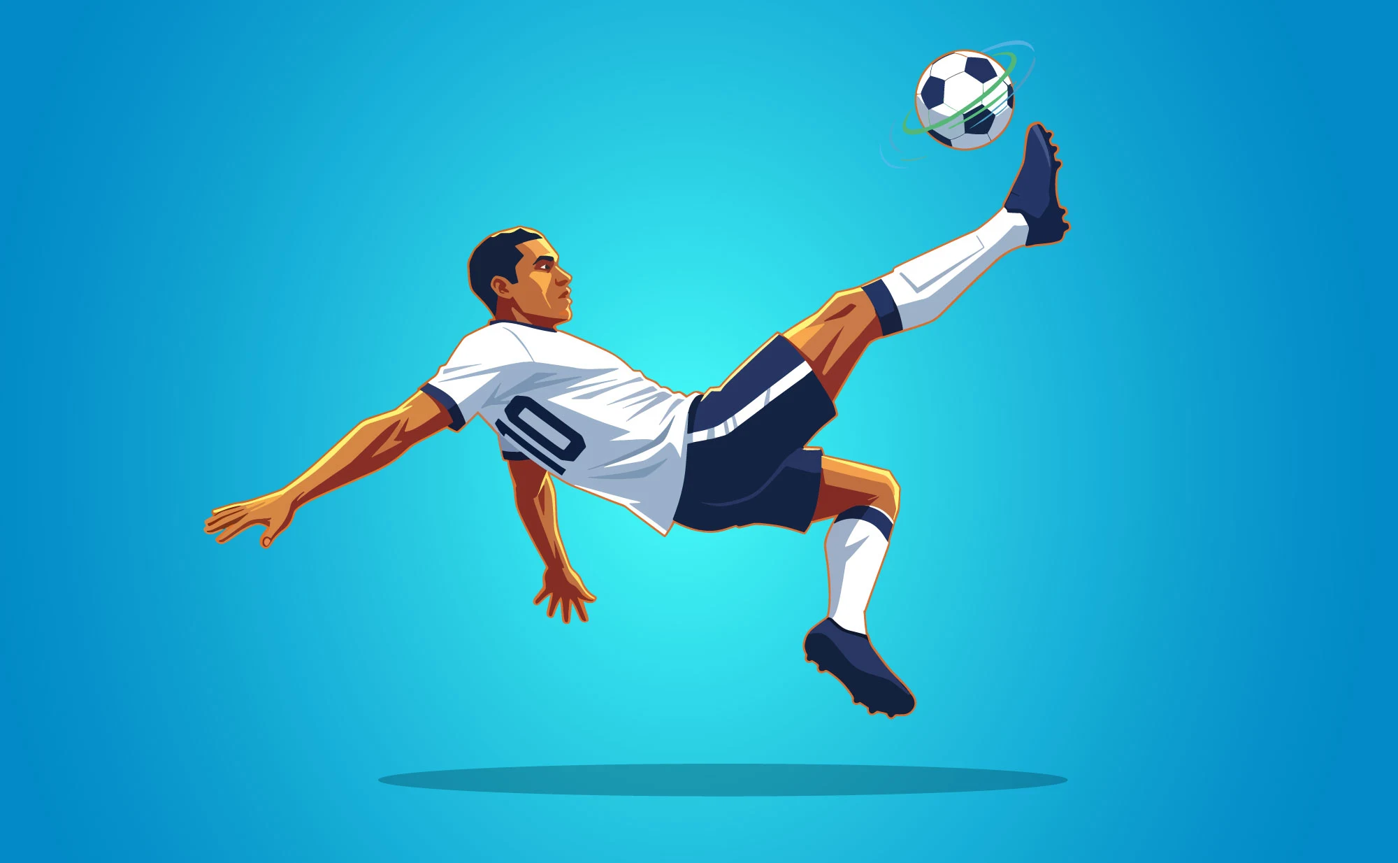 Free Football Bicycle Kick Vector Illustration