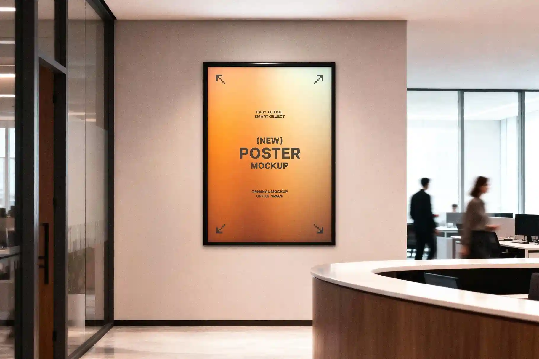 Free Framed Office Poster Mockup PSD