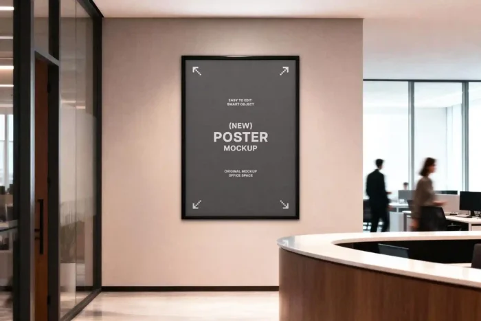 Free Framed Office Poster Mockup PSDT1