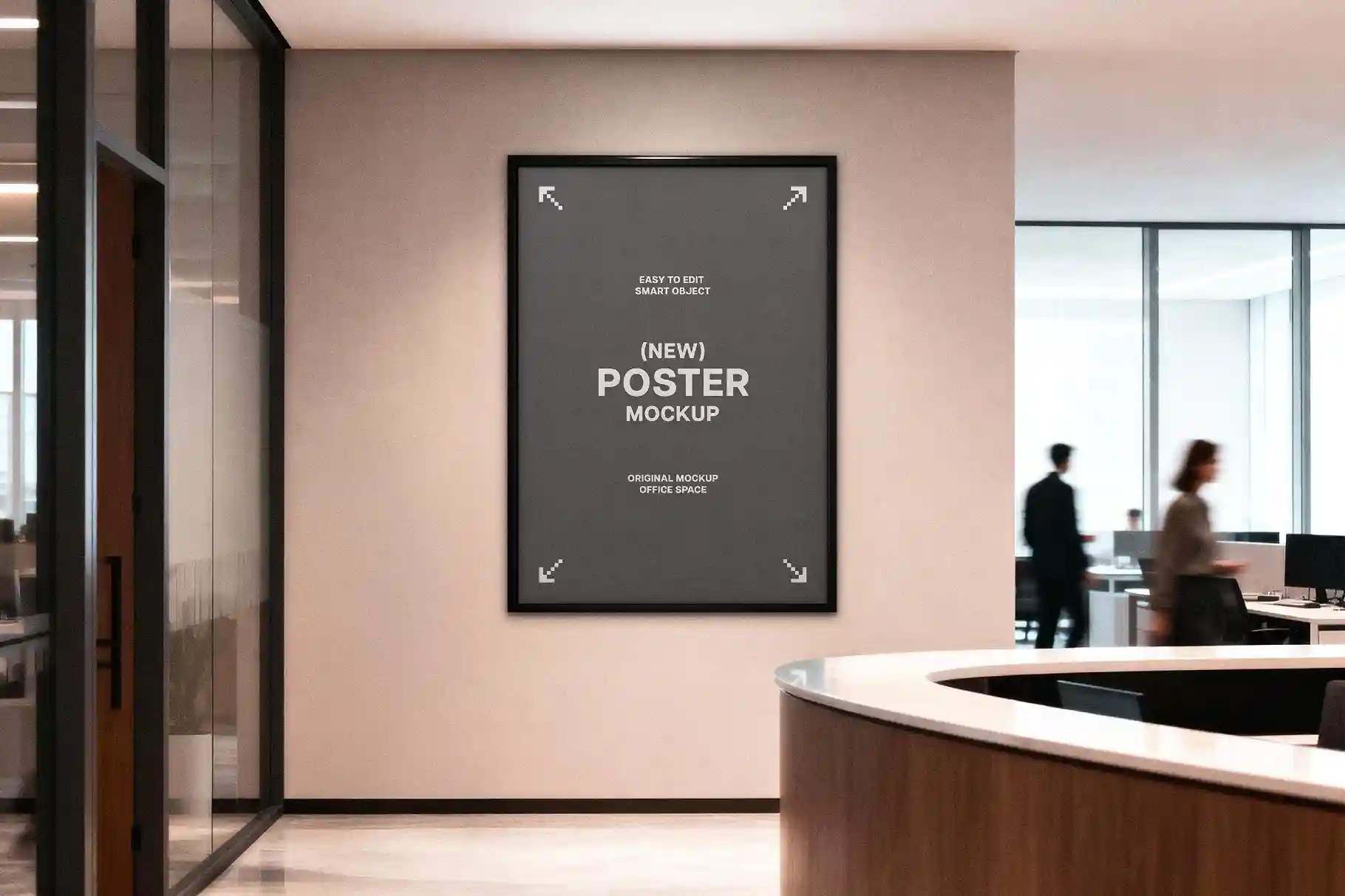 Free Framed Office Poster Mockup PSDT1
