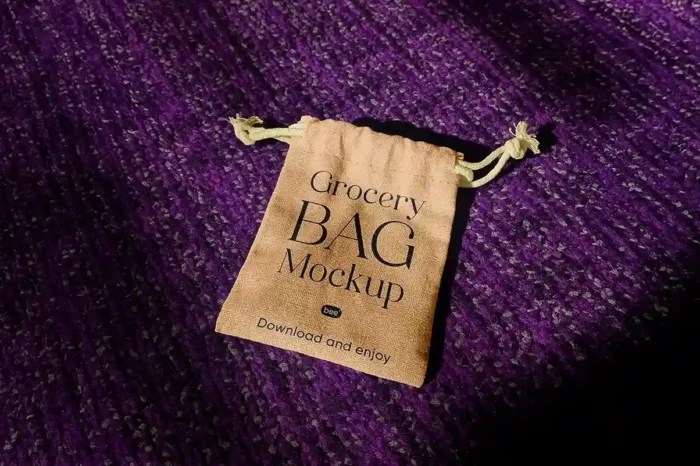 Free Grocery Pouch Tote Bag Mockup