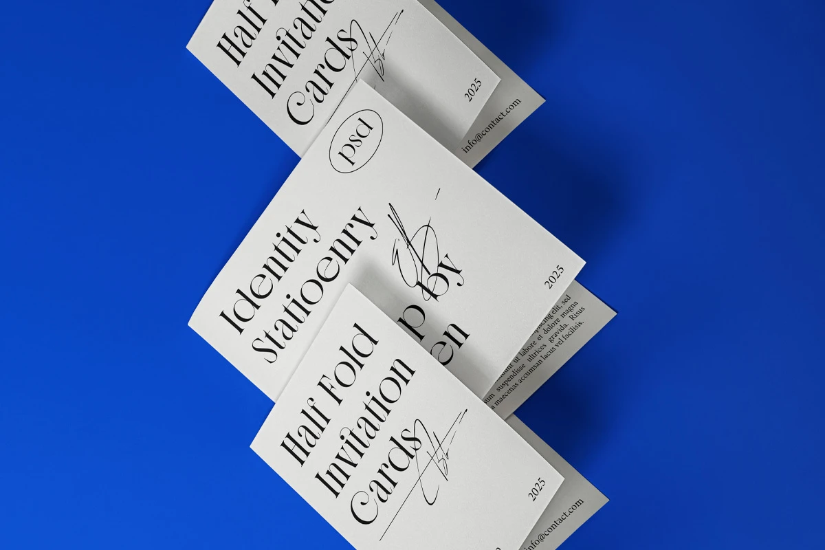 Free Half Fold Brochure Event PSD Mockup