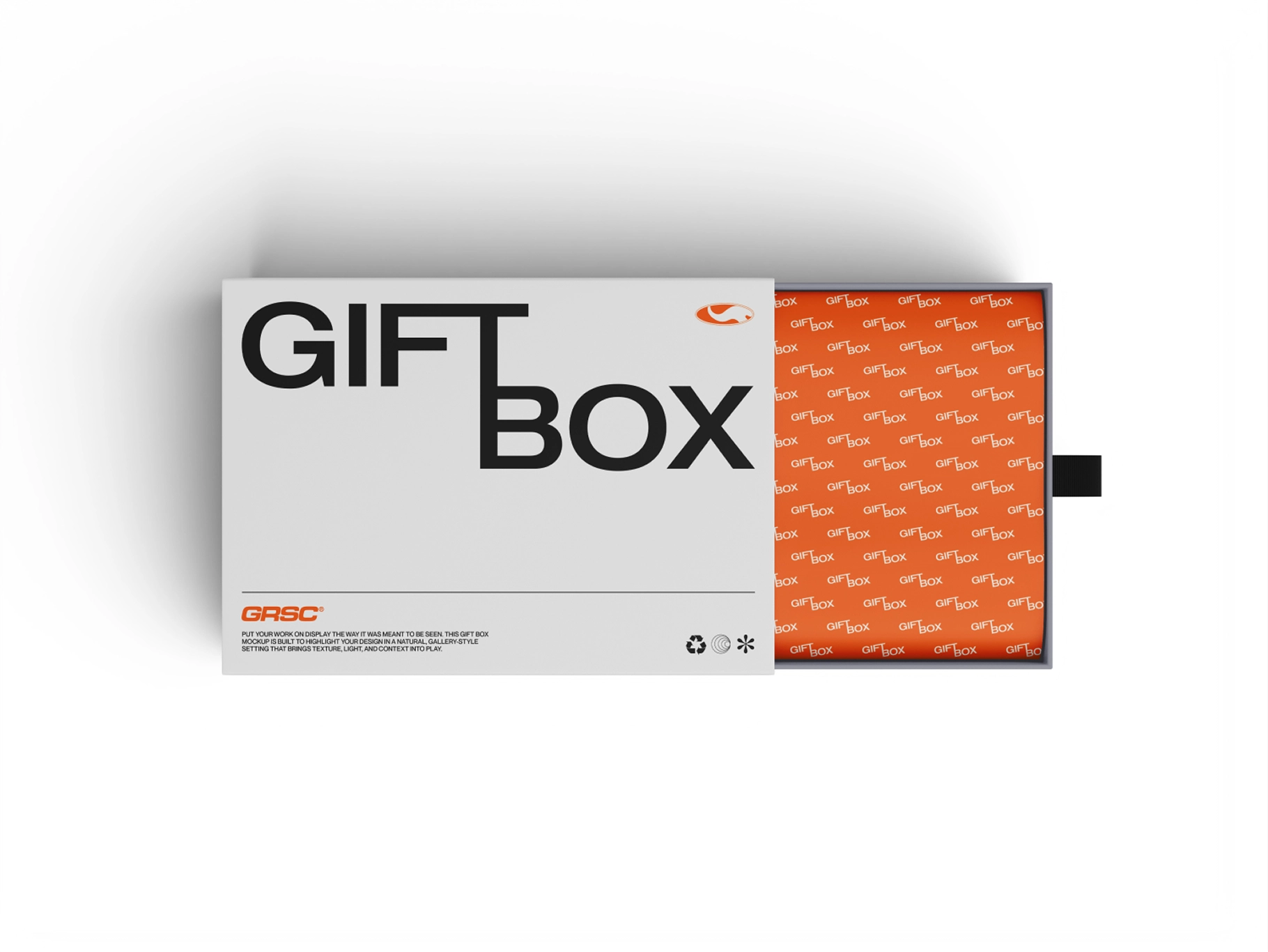 Free Half Open Top View Gift Box Mockup PSD