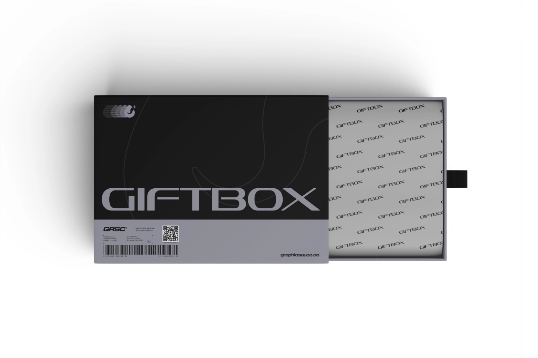 Free Half Open Top View Gift Box Mockup PSDT