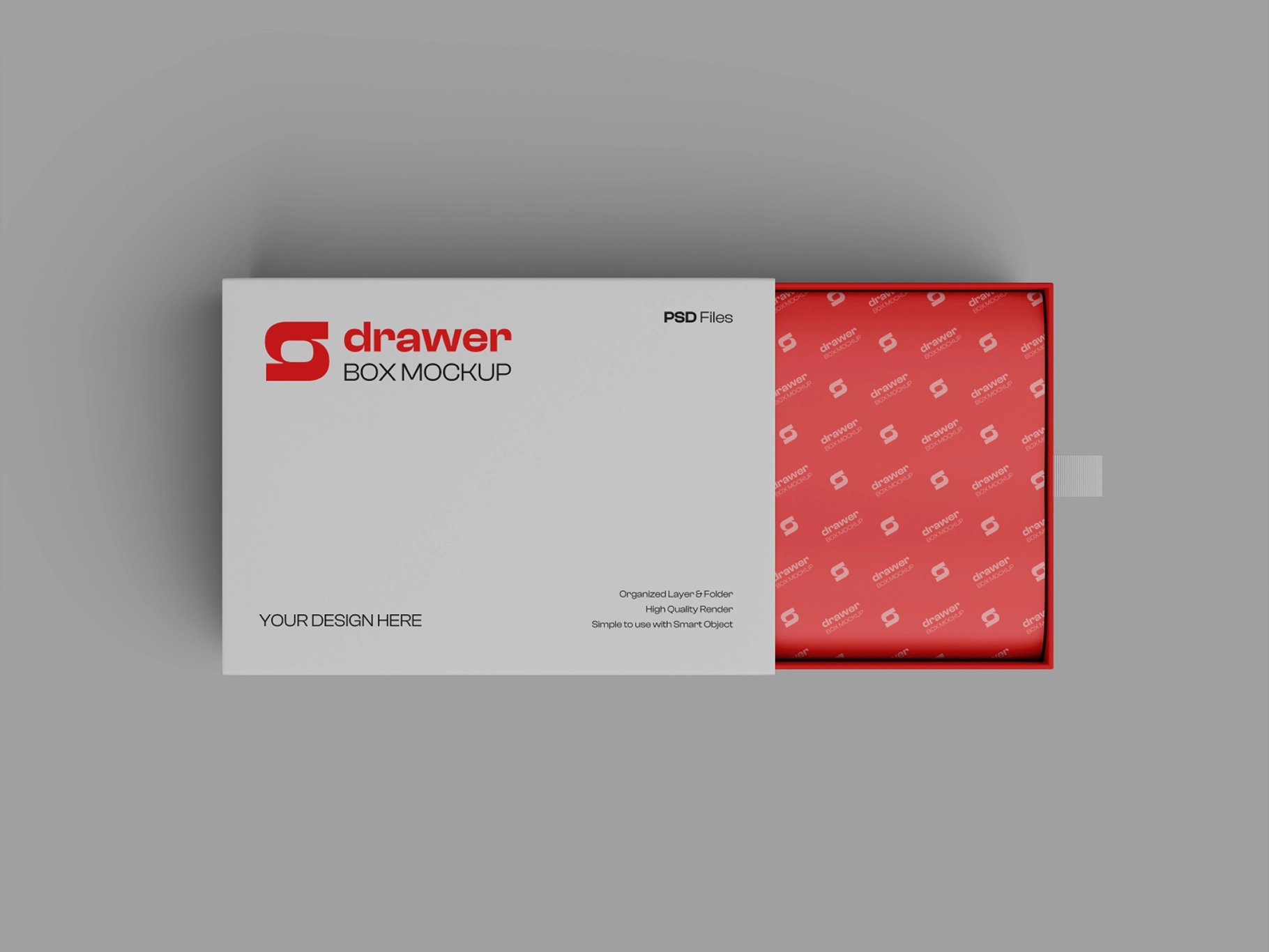 Free Half Open Top View Gift Box Mockup