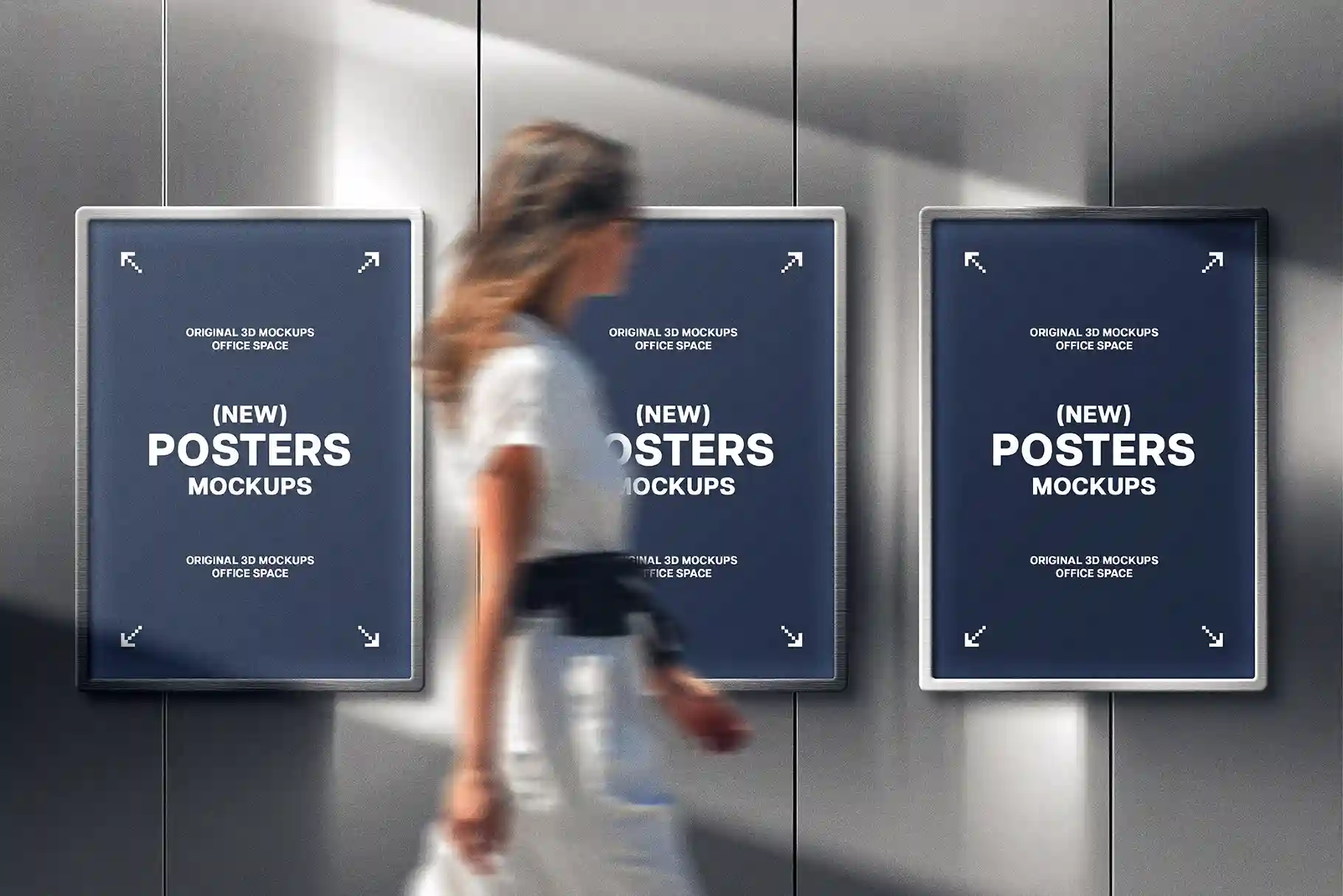 Free Outdoor Metal Wall Posters Mockup