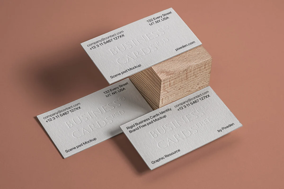 Free Rigid Business Cards Mockup