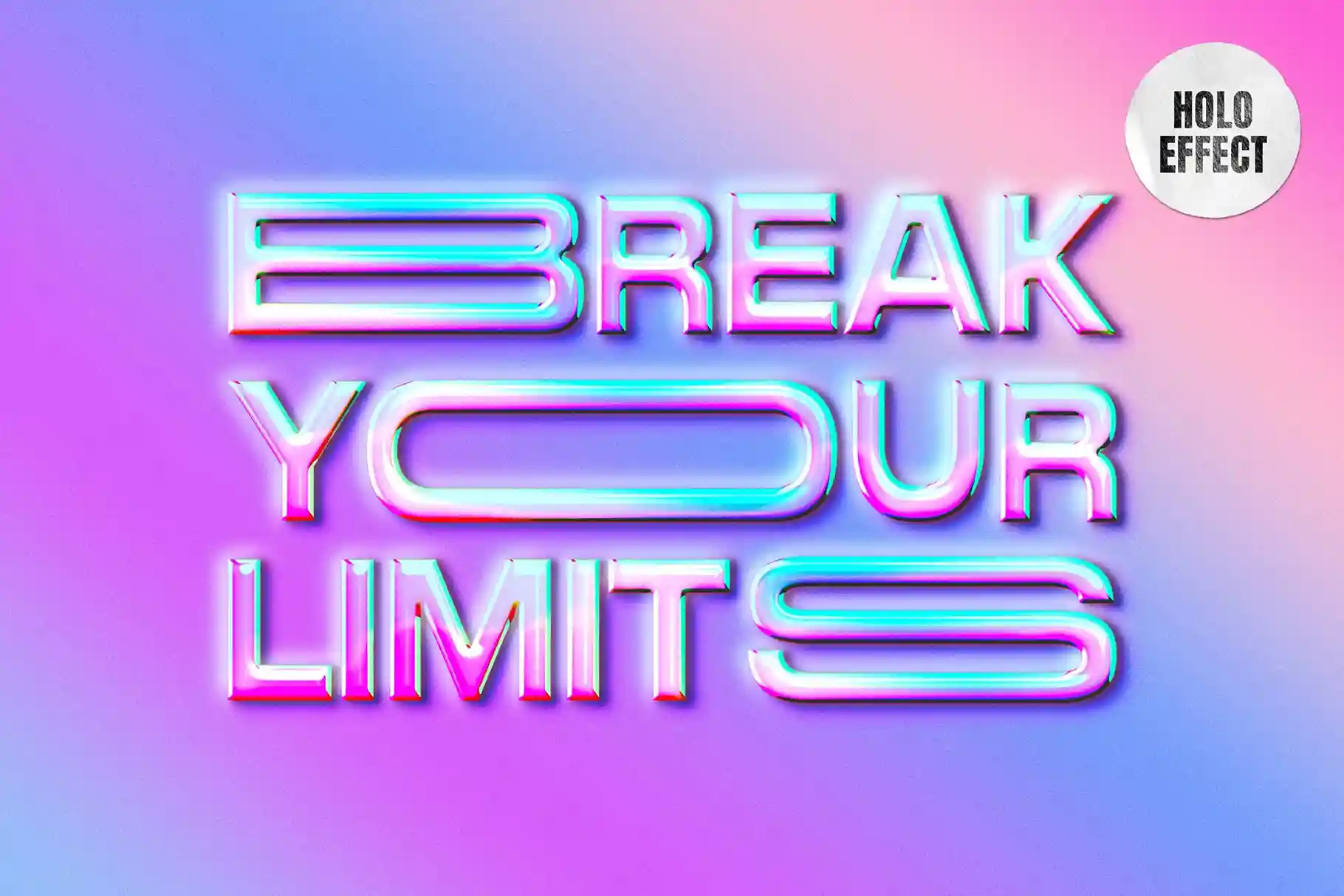 Free Soft Holographic Text & Logo Effect PSD