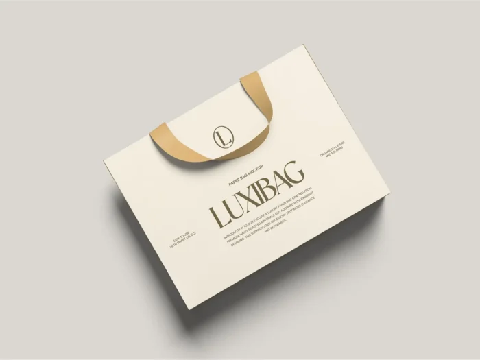 Free Top View Shopping Bag Mockup PSD