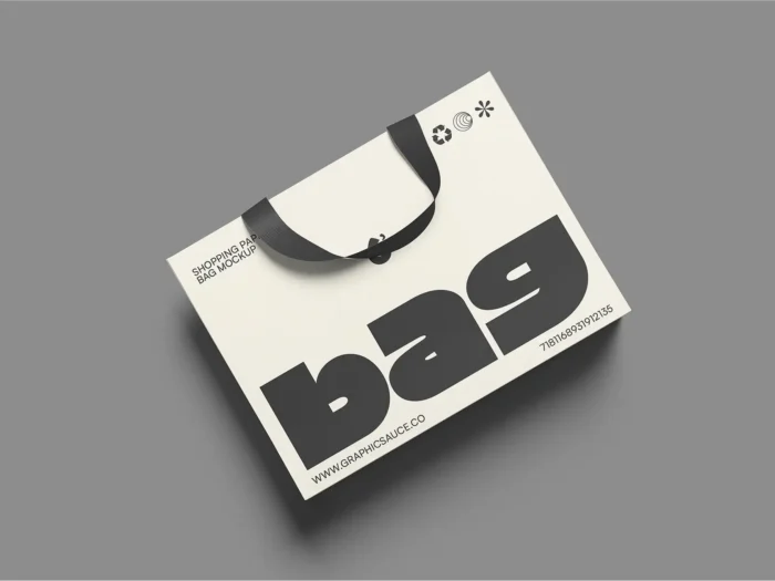 Free Top View Shopping Bag Mockup PSD1