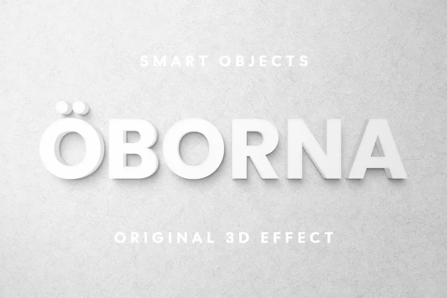 Free White 3D Signage Effect PSDT