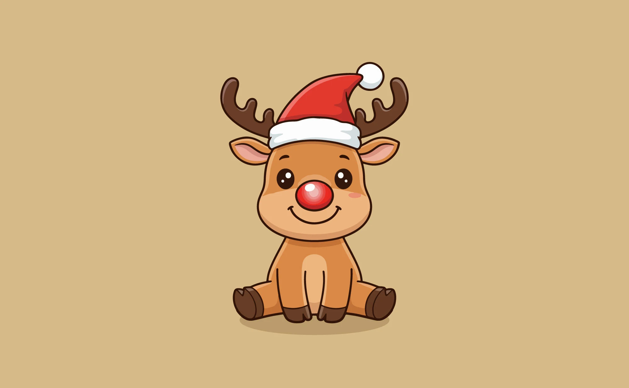 Free christmas reindeer illustration