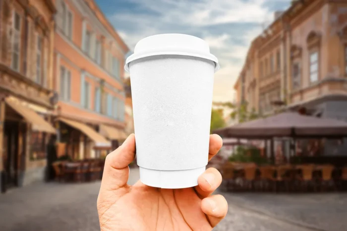 Free Paper Cup with Lid Mockup PSD