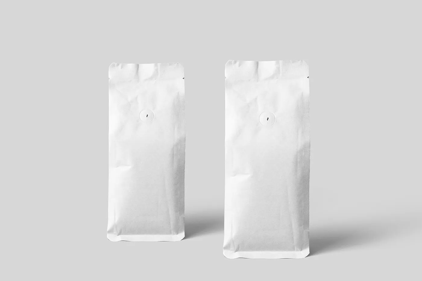 Free Two Standing Coffee Bag Mockups