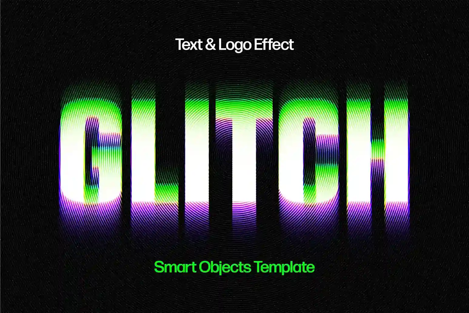 Free Color Glitch Text Effect PSD