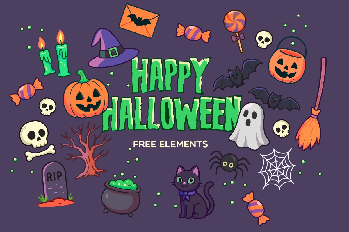 Free Halloween Vector Art Elements Pack1