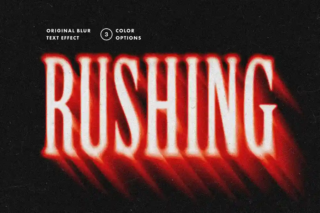Free Rushing Motion Blur Text Effect PSD