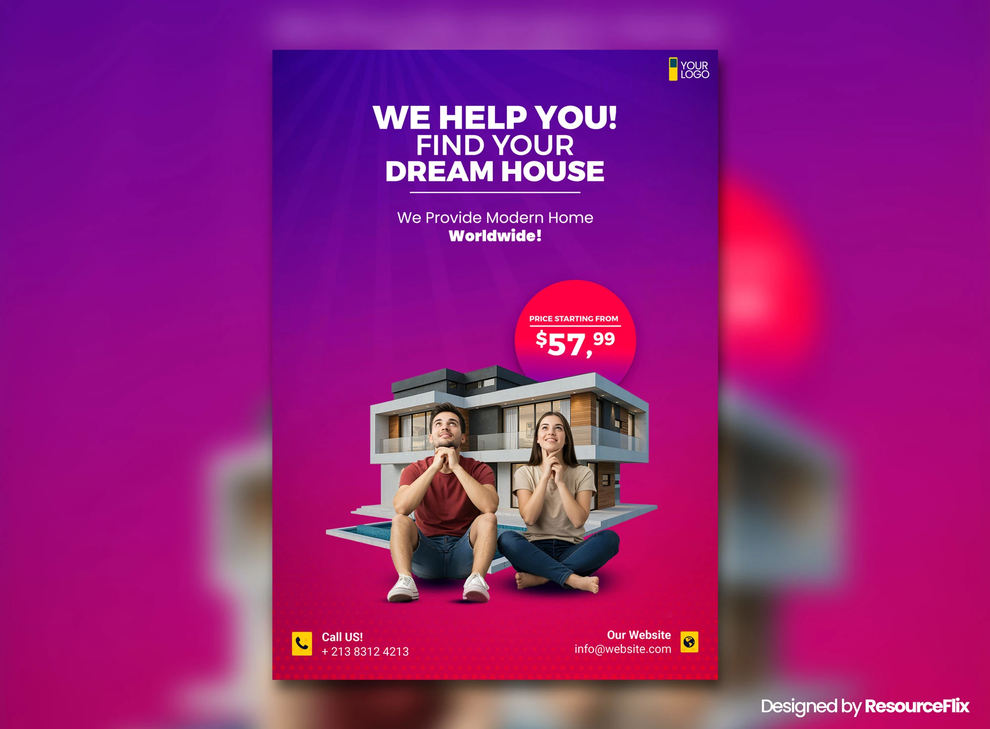 Free property sales modern flyer poster