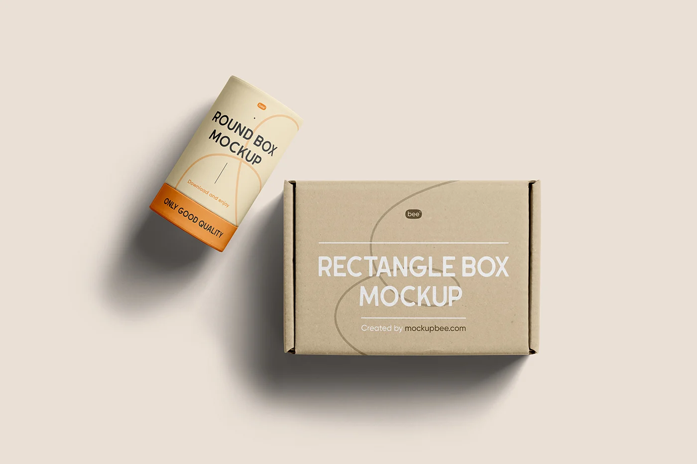Rectangle and Tube Boxes Mockup D