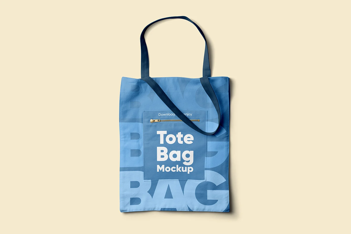 Tote Bag with Zip Pocket Mockup D