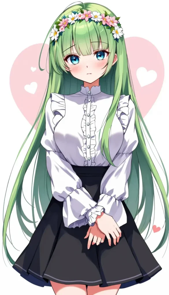 4k Green Hair Girl Anime Wallpaper