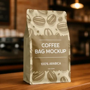 Free Big Coffee Packet Mockup PSD