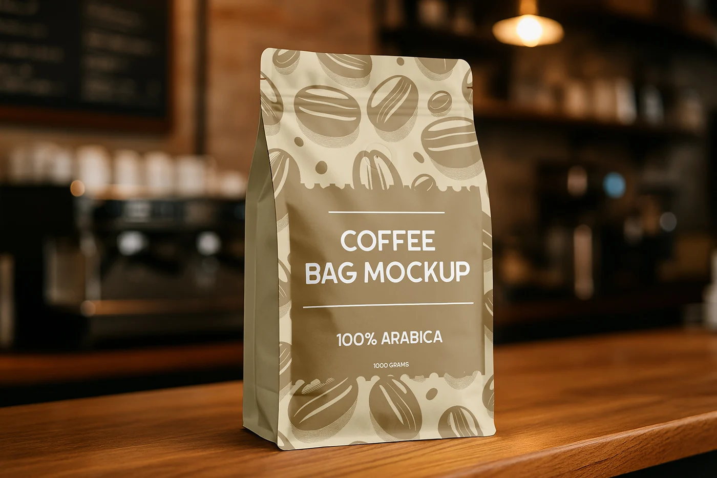 Free Big Coffee Packet Mockup PSD