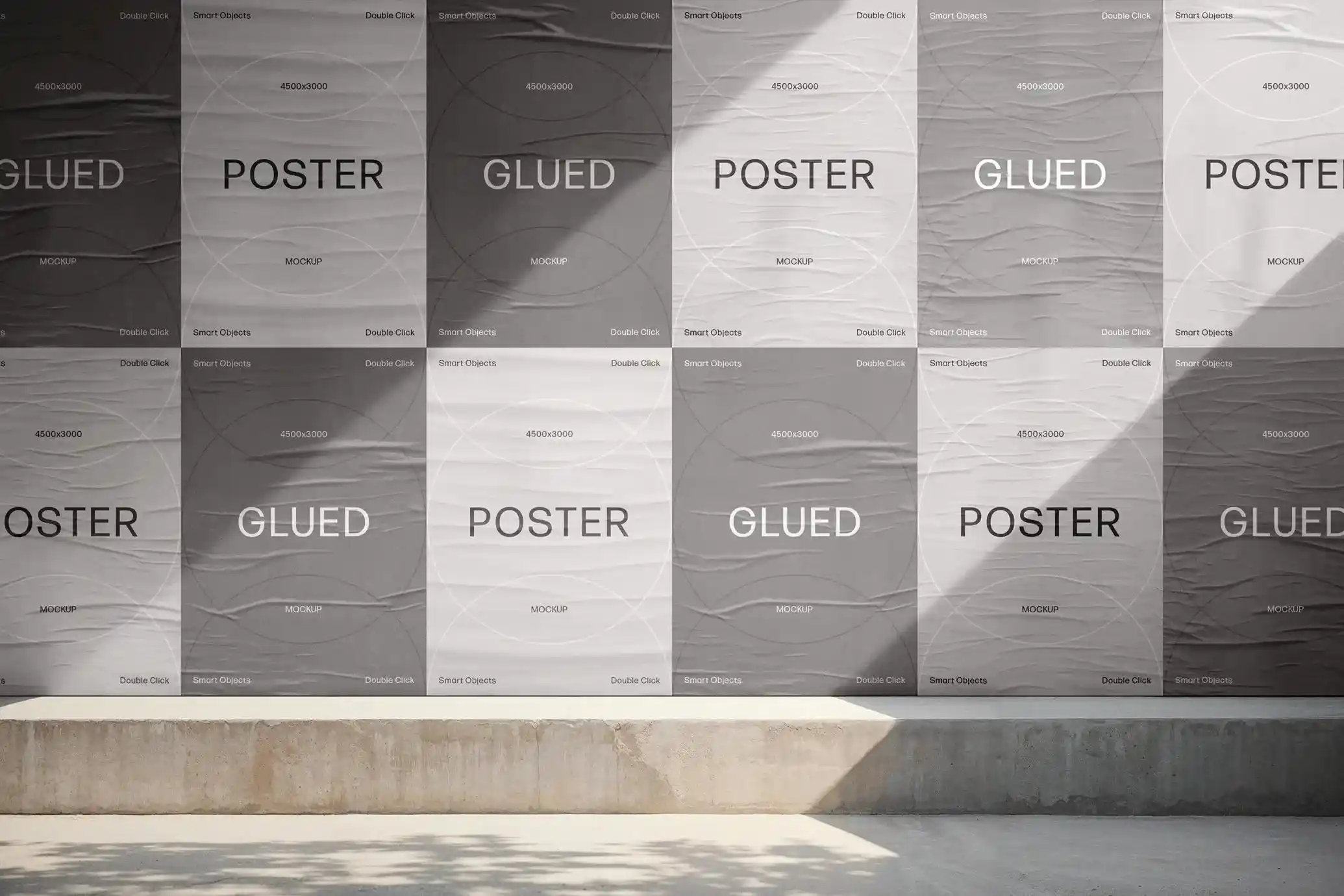 Free-A4-Glued-Posters-Wall-Mockup-PSDTT.webp