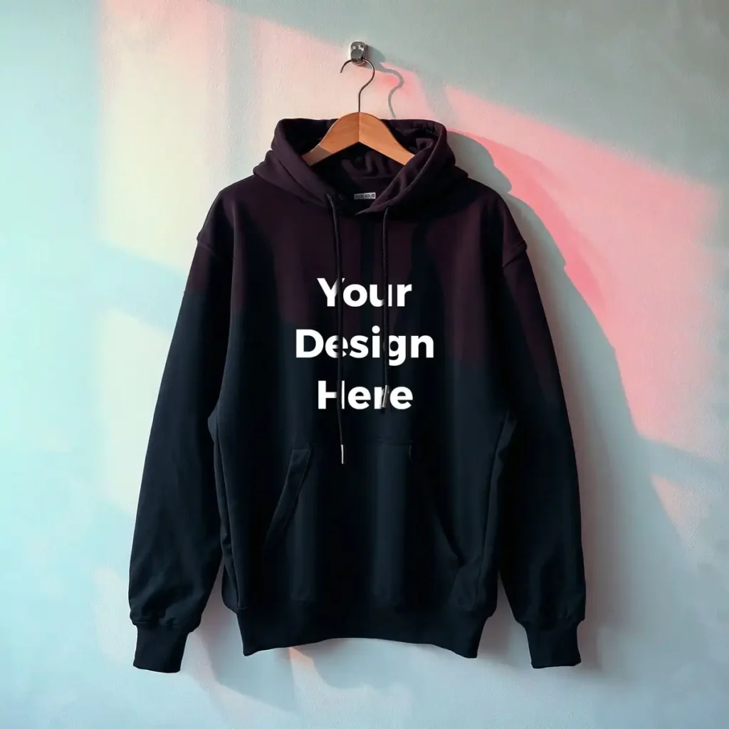 Black Hoodie on Hanger Mockup