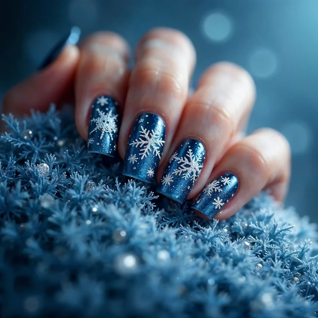 Snowflake Nail Art – Elegant Winter Nail Designs