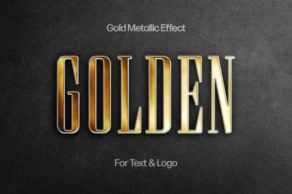 Free Gold Metallic Text  Effect