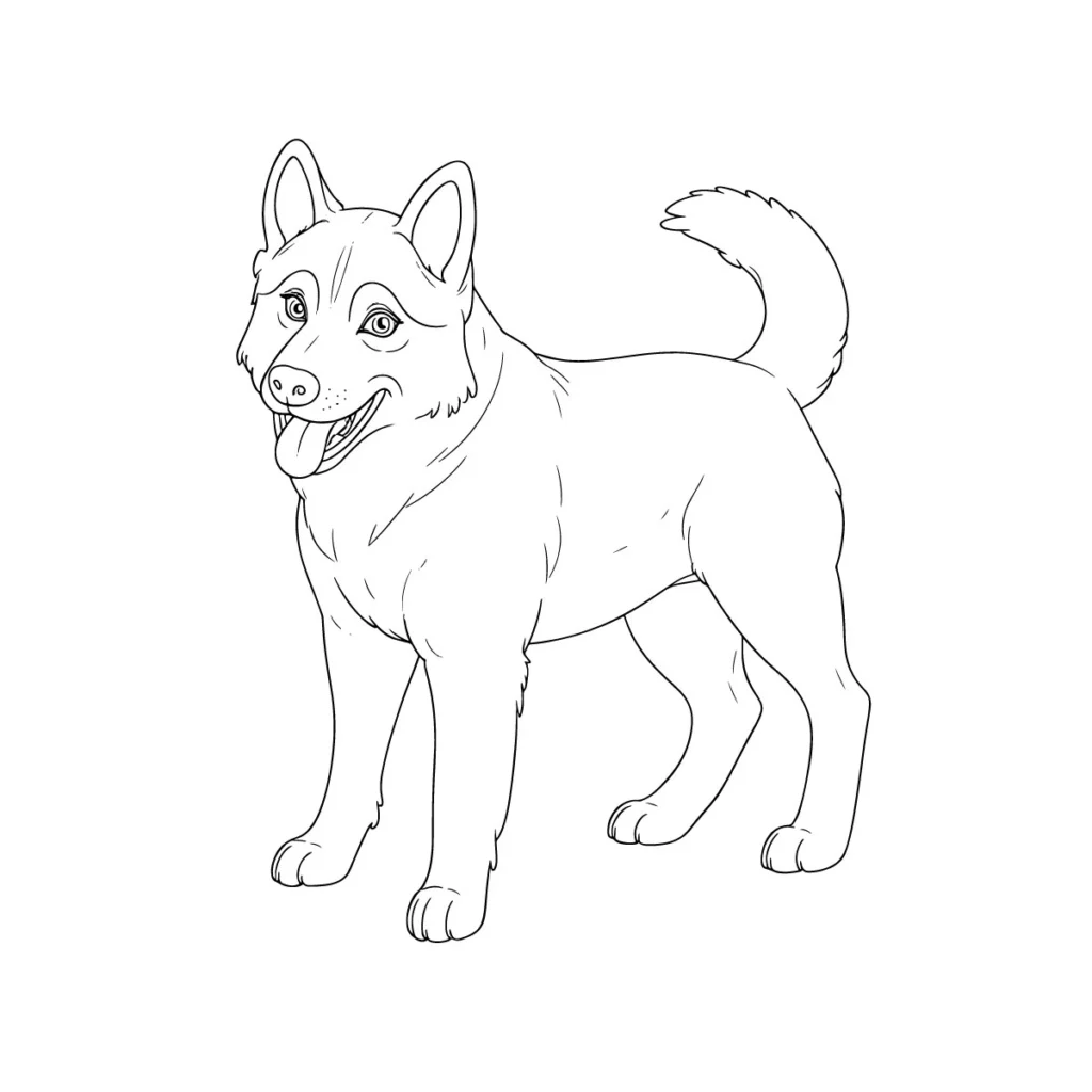 Husky Line Art: Perfect for Dog Brands and Kid-Friendly Designs