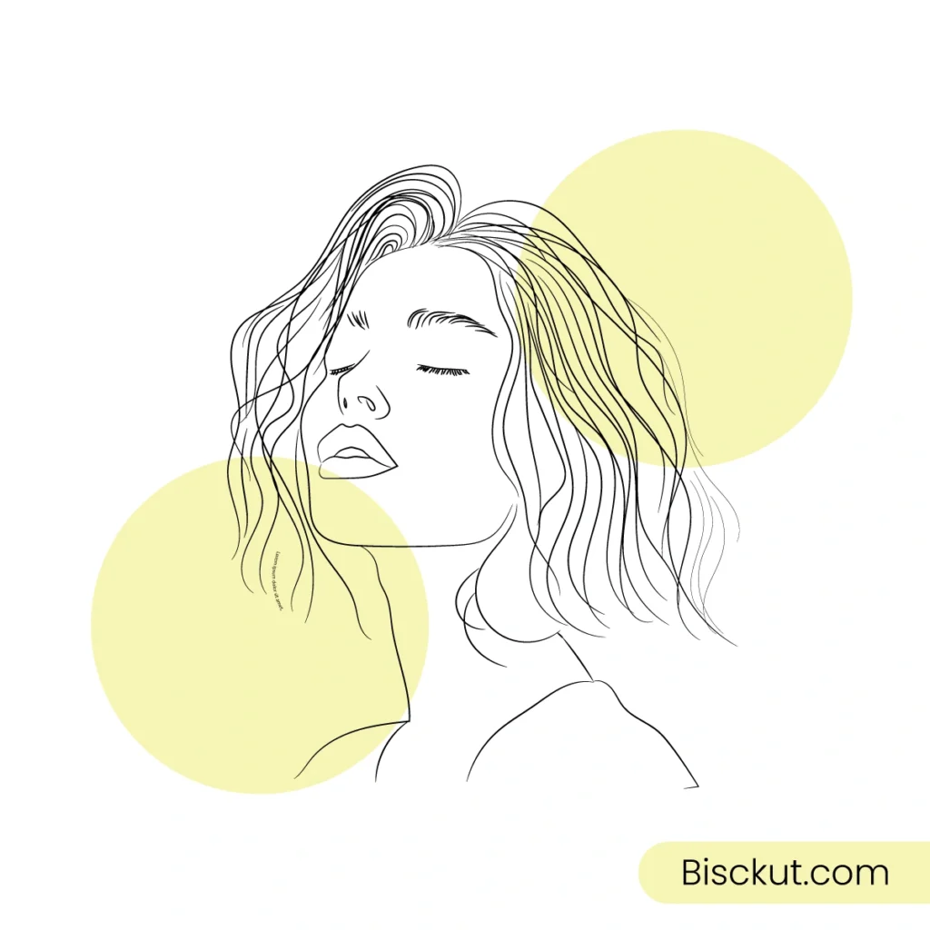Elegant Face Line Art: Minimalist Girl Illustration
