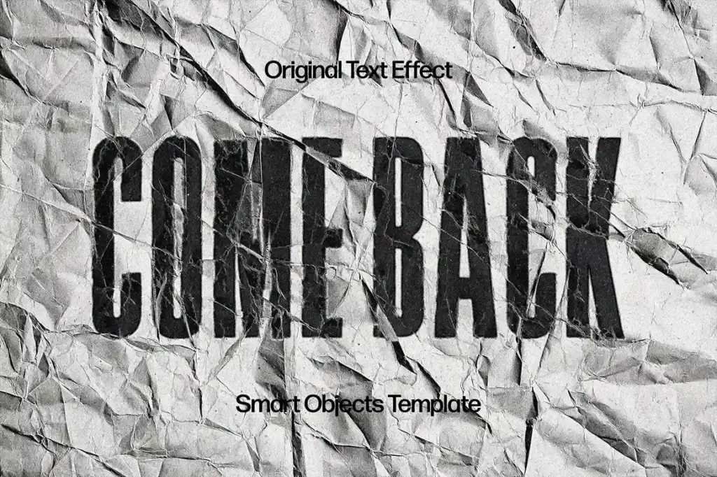 Free Realistic Crumpled Paper Text Effect