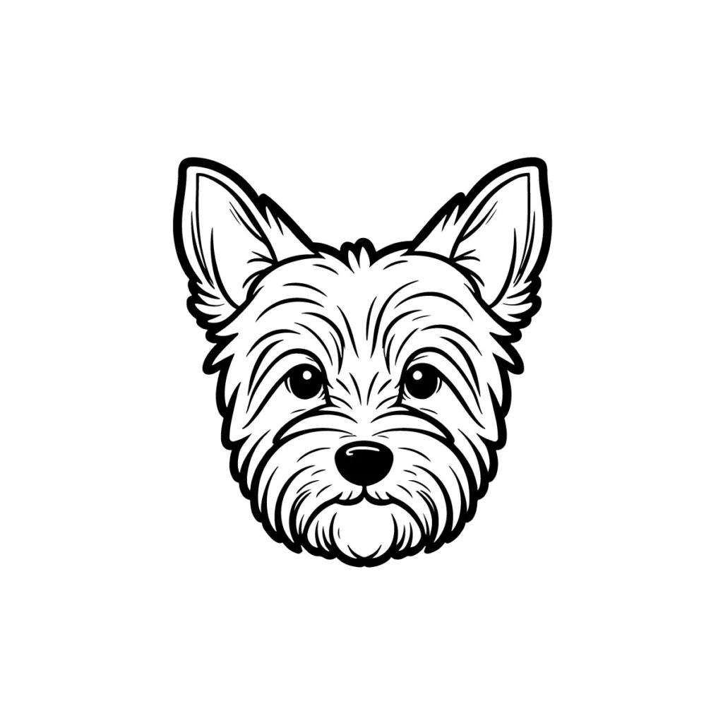 Yorkshire Terrier Logo Line Art