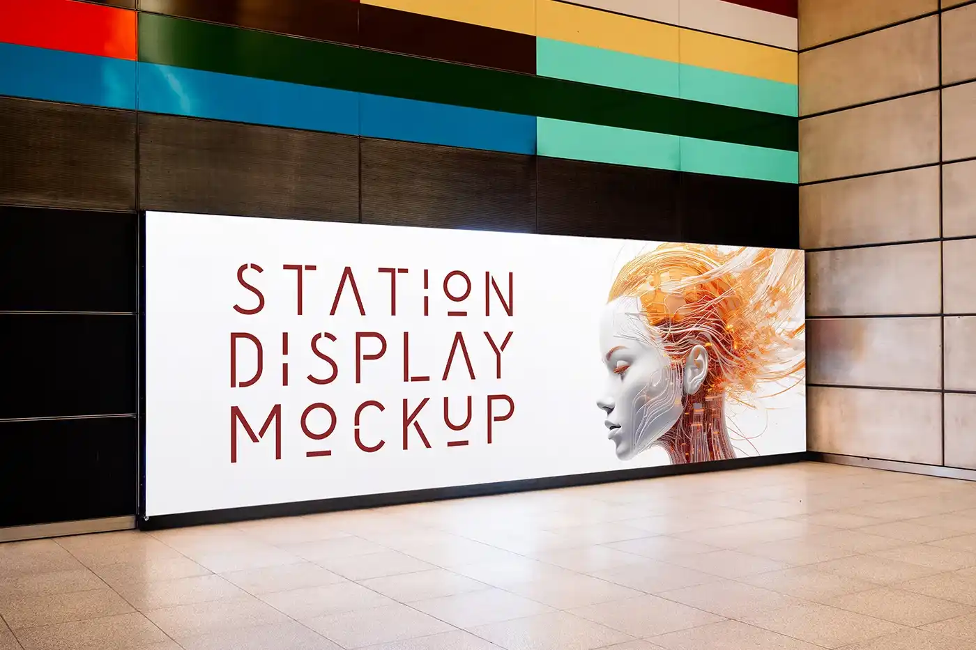 Free Wide Indoor Display Mockup1