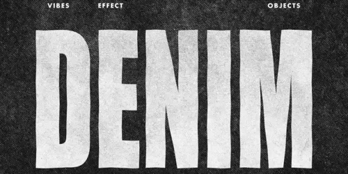 High-resolution preview of the Free Denim Grunge Text Effect PSD, showcasing bold typography with a realistic woven denim fabric texture.